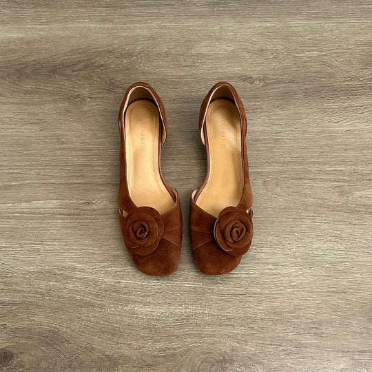 Damen Ballerina-Schuhe mit eleganter Blumendekoration und geschmackvollem Design EB