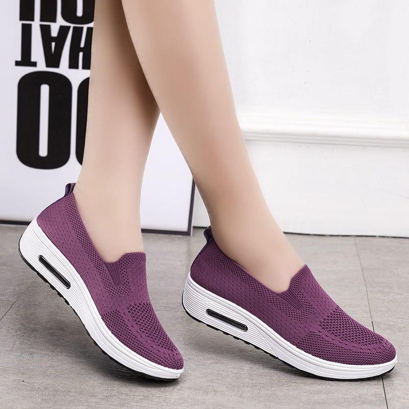 Damen Slip-On Sneakers mit atmungsaktivem Obermaterial und stoßdämpfender Sohle EB