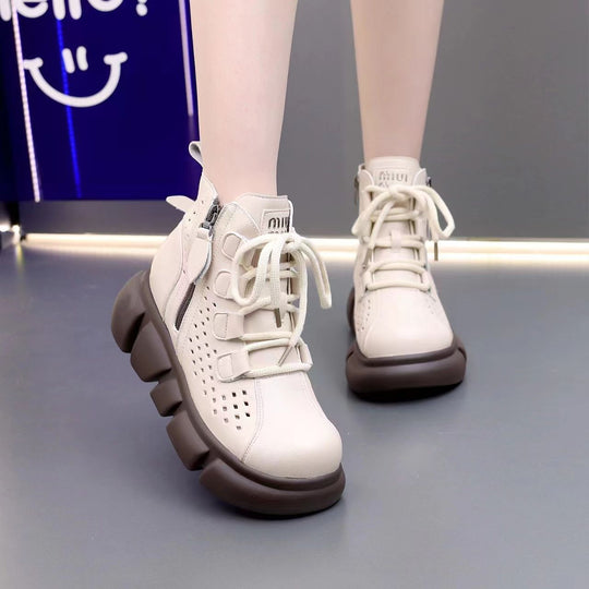 Damen Sportliche High-Top Sneakers mit atmungsaktiver Mesh-Oberfläche EB