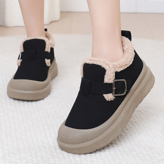 Damen Warmgefütterte Slip-On Sneakers mit verstellbarem Riemen EB