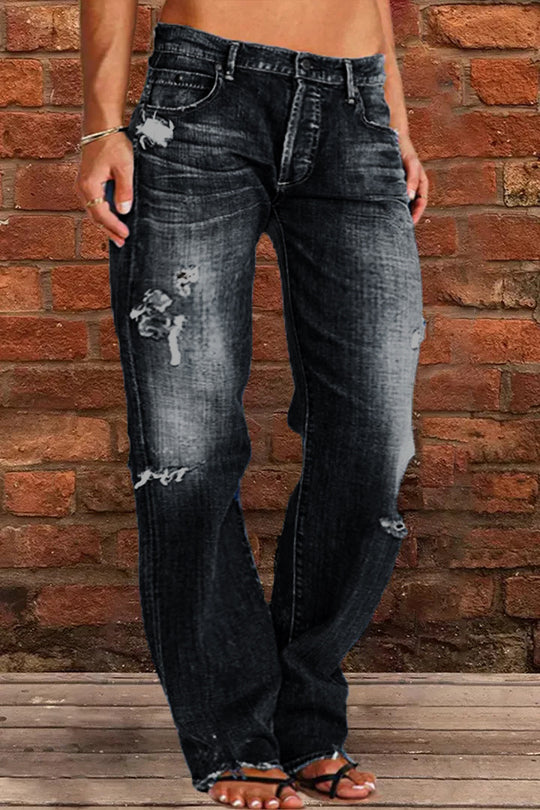 Damen lockere Jeans im Used-Look EB