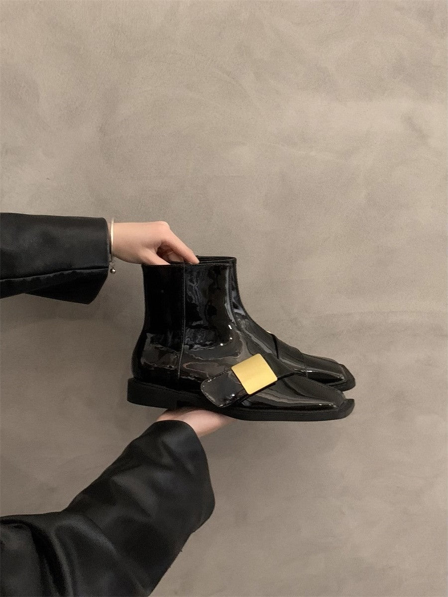 Damen elegante Stiefeletten mit modischer Schnallenverzierung EB