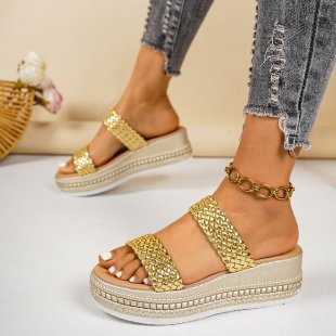 Damen Wedge-Sandalen mit geflochtenem Obermaterial EB