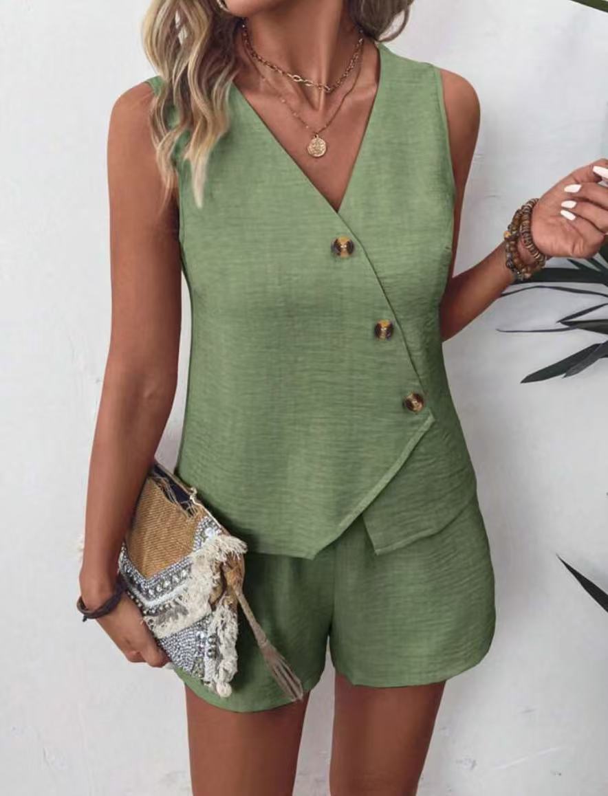 Damen eleganter Jumpsuit mit raffiniertem Wickeldesign EB