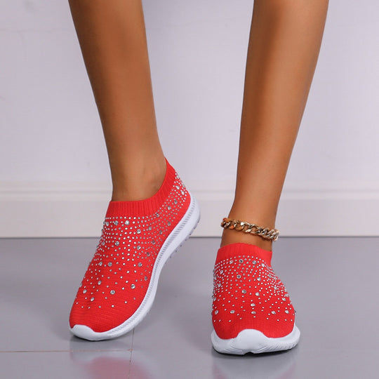 Damen Elegante und glitzernde Slip-On Sneakers EB