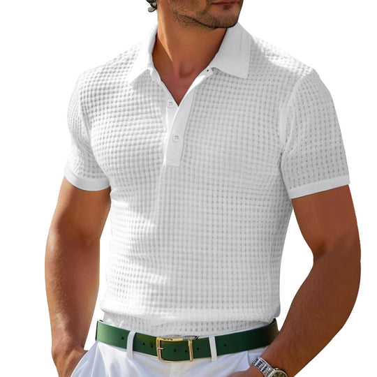 Herren Poloshirt mit strukturiertem Muster und modernem Schnitt EB