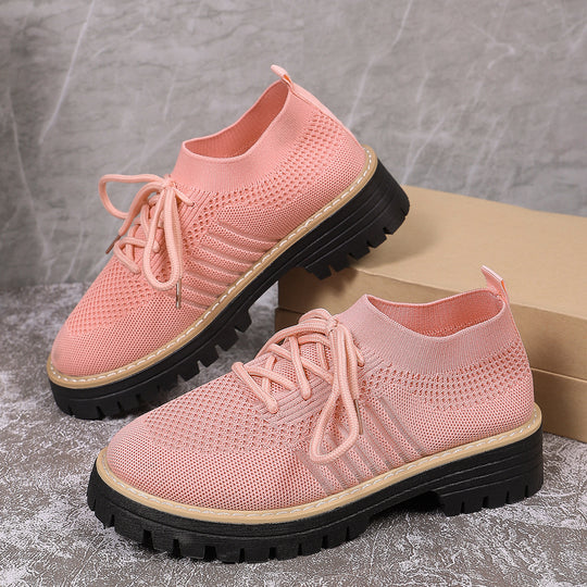Damen Sportliche Sneakers mit atmungsaktivem Strickoberteil und rutschfester Sohle EB