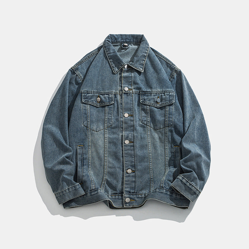 Herren klassische Denim Jacke mit schmalem Schnitt EB