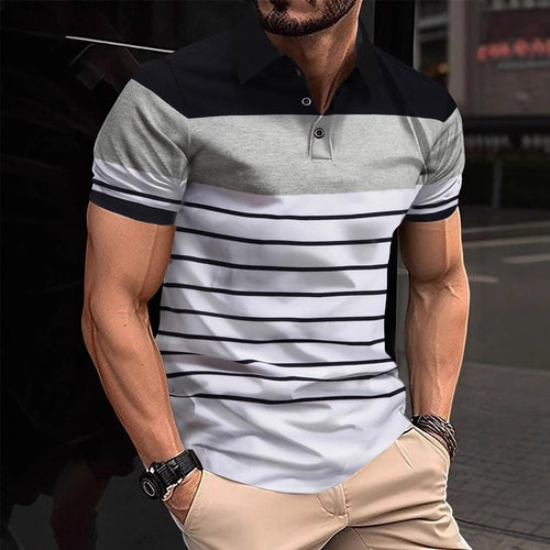 Herren Polo-Shirt mit modernem Streifenmuster und hochwertiger Baumwolle EB