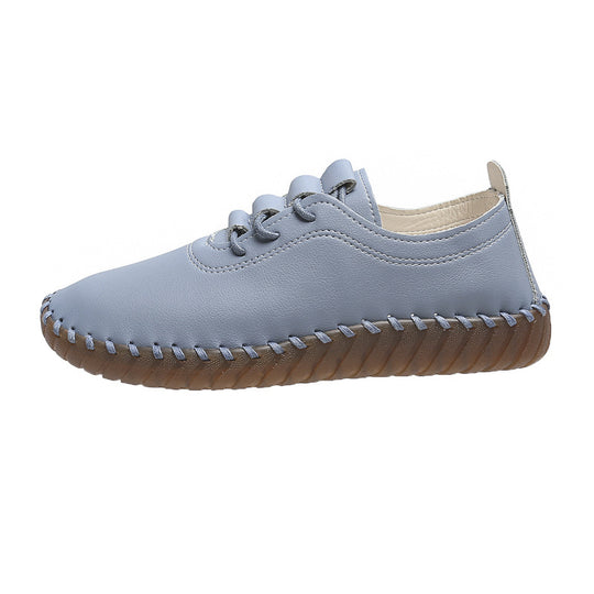 Damen handgenähter Komfort-Sneaker mit elastischer Schnürung und profilierter Kautschuksohle EB