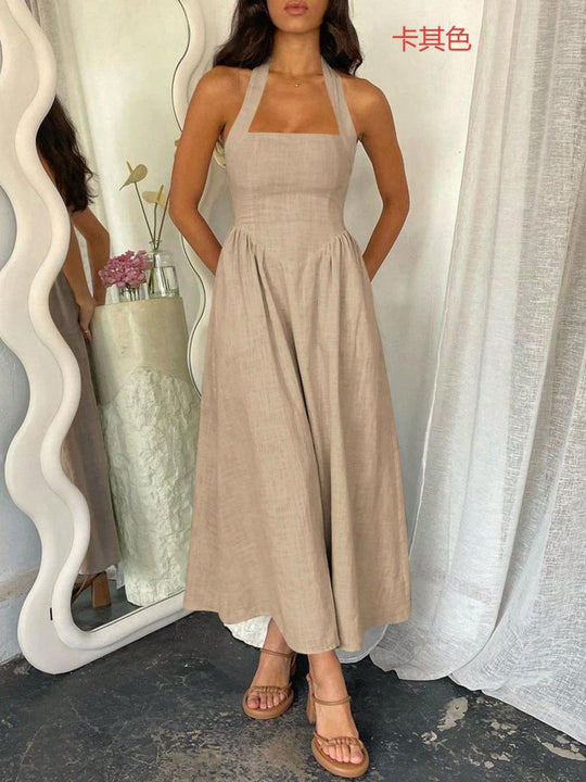 Damen Maxikleid mit sommerlichem Schnitt und süßen Spaghettiträgern EB
