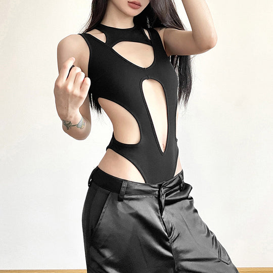 Damen sportlicher Cut-Out Badeanzug EB