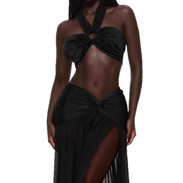 Damen Bandeau-Bikini-Set mit einzigartigem Knoten-Design EB