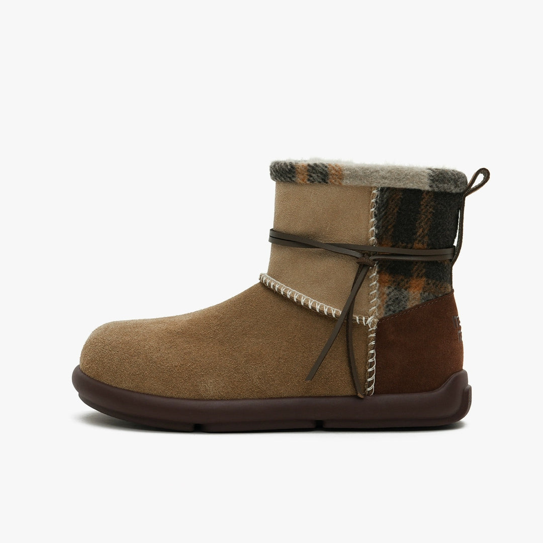Damen Winterstiefel mit weichem Innenfutter und modischem Karo-Design EB