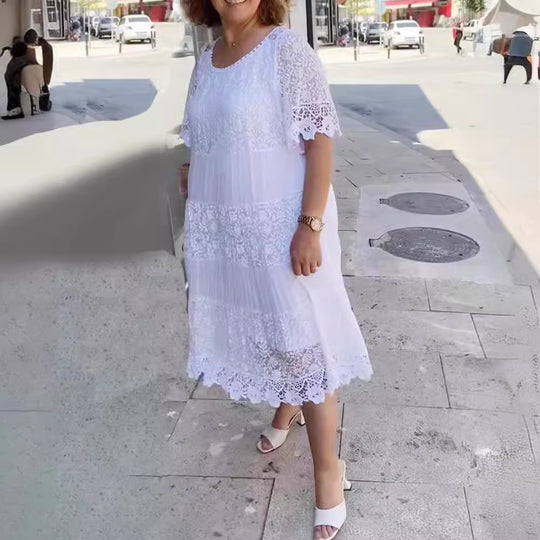 Damen Spitzen Maxikleid Heidi-Mode