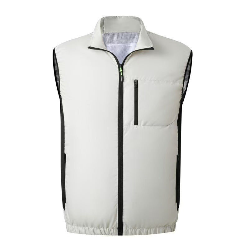 Herren nan leichte Softshellweste mit winddichtem Stretch‑Mesh, hohem Stehkragen und verdeckten Reißverschlüssen R&B
