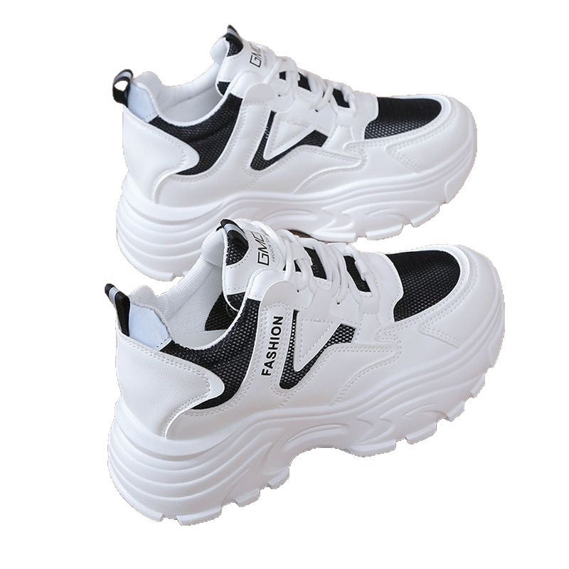 Damen Chunky Sneakers mit sportlichem Design und atmungsaktiver Obermaterialkombination EB