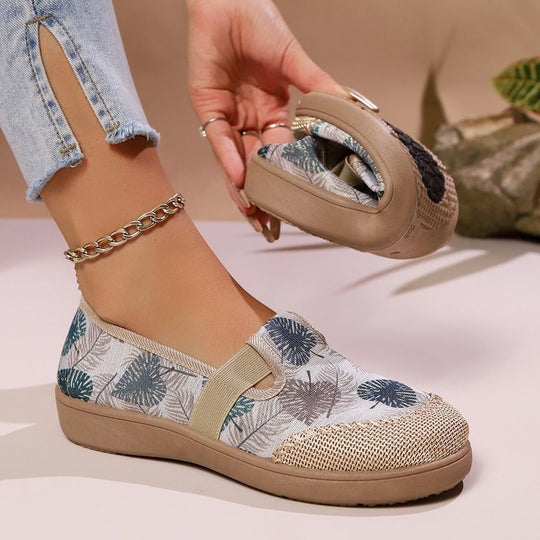 Damen Komfortable Slip-Ons mit floralem Muster EB