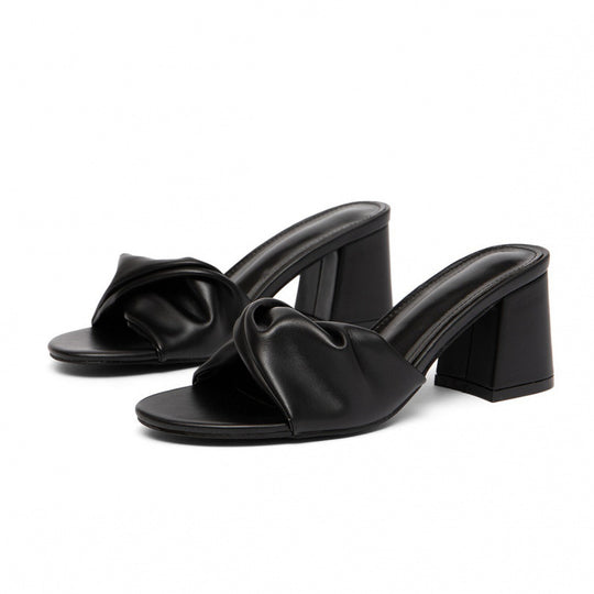 Damen Hochhackige Riemchen-Sandalen mit dekorativem Knotendesign EB