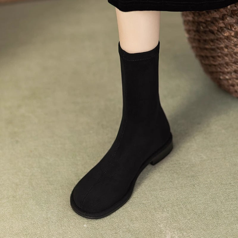 Damen Elegante Stiefeletten mit stretchbarem Obermaterial und rutschfester Sohle EB
