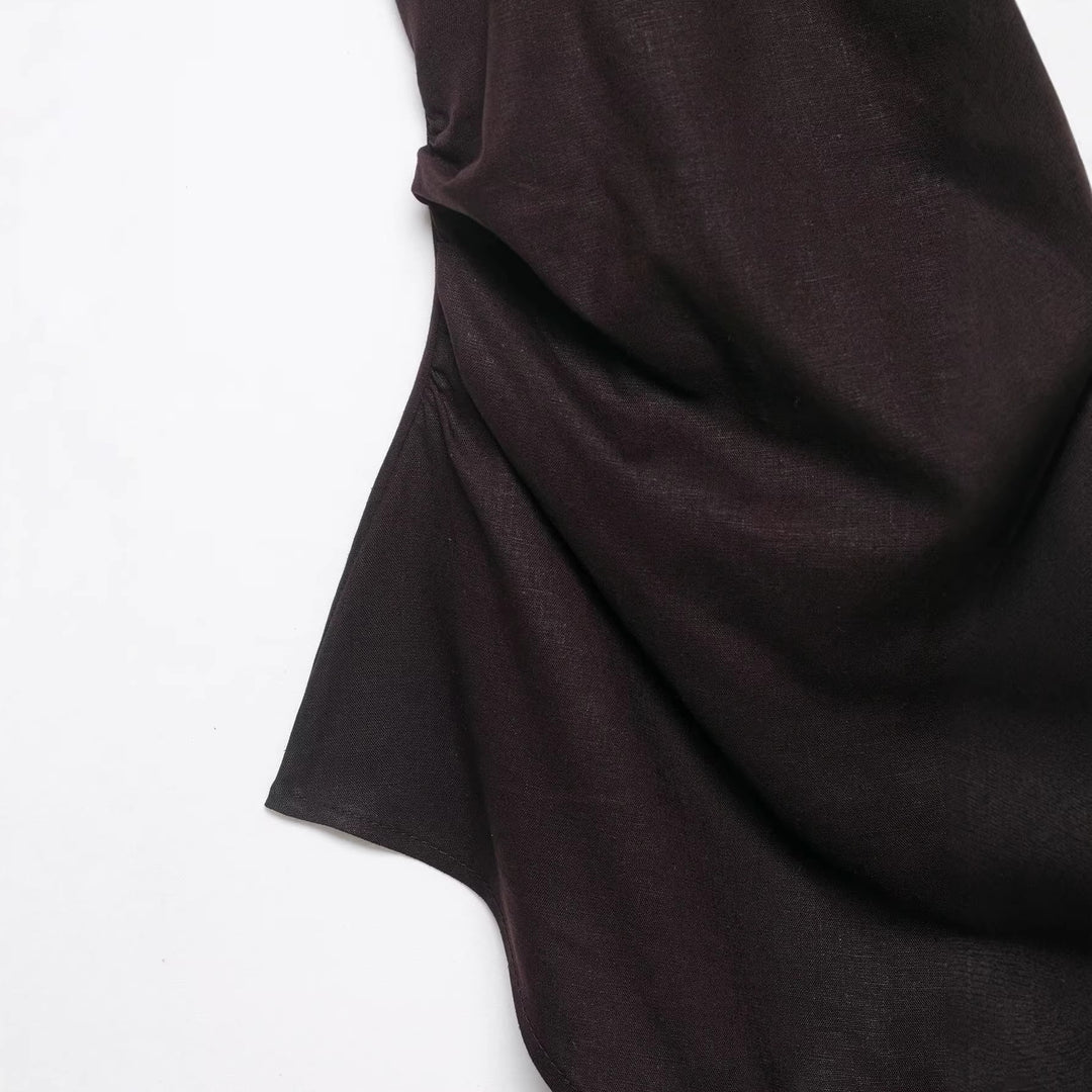 Damen asymmetrisches Top mit eleganter Drapierung EB
