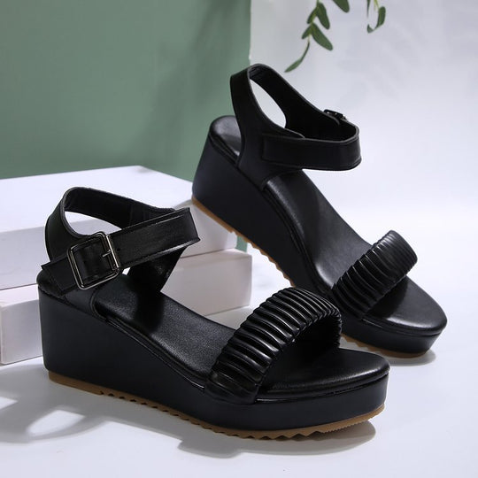 Damen Wedge-Sandalen mit verstellbarem Riemen und rutschfester Sohle EB