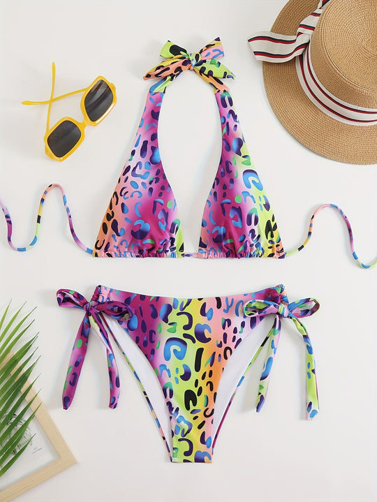 Damen Triangel-Bikini mit verspielten Schleifen EB