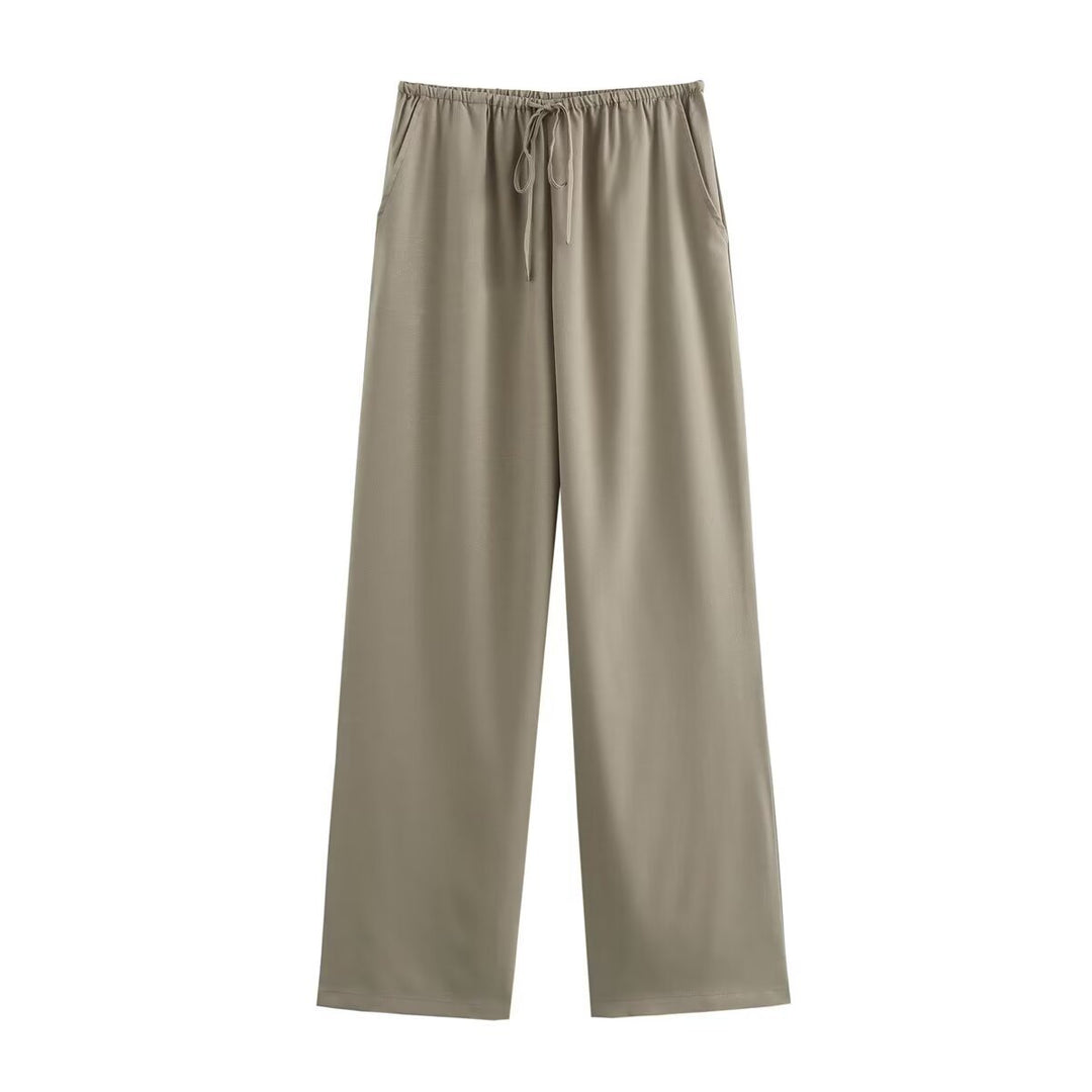 Damen weite Freizeithose mit elastischem Bund und lässigem Schnitt EB