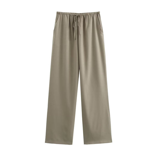 Damen weite Freizeithose mit elastischem Bund und lässigem Schnitt EB