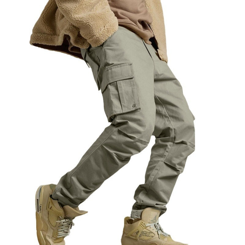 Herren Cargo-Hose mit multifunktionalen Taschen und verstellbarem Kordelzug EB
