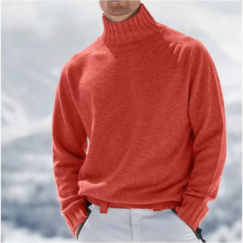 Herren Rollkragenpullover aus hochwertiger Wolle mit strukturierten Details EB