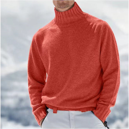 Herren Rollkragenpullover aus hochwertiger Wolle mit strukturierten Details EB