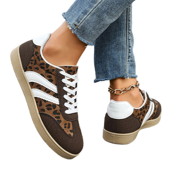 Damen Sneakers im Leopardenmuster mit bequemer Sohle EB