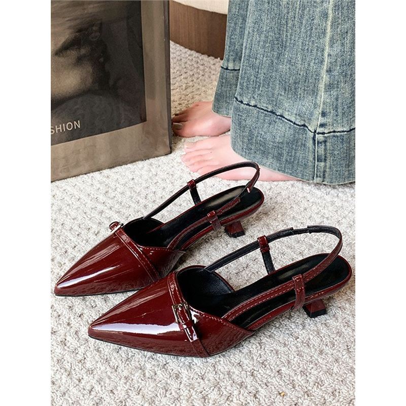 Damen spitze Slingback Ballerinas mit eleganter Schnalle EB