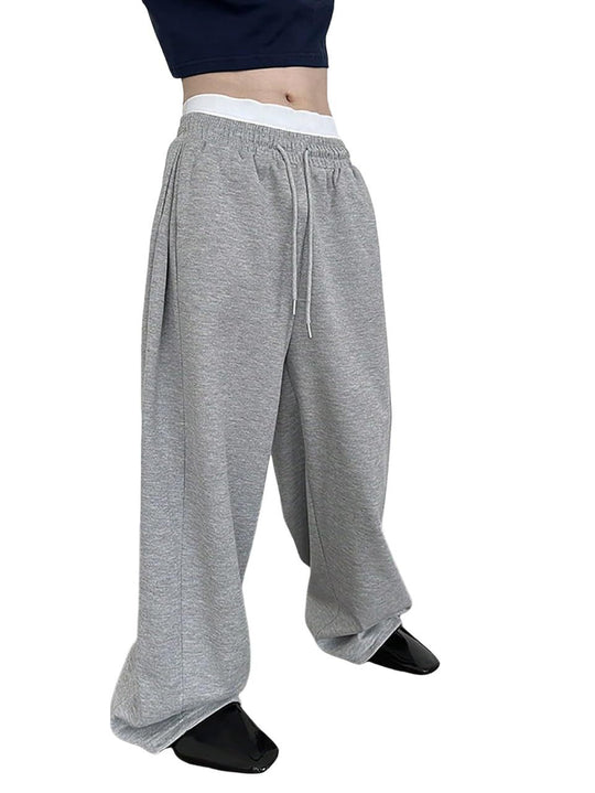 Unisex weite Sweatpants mit elastischem Bund, breitem Bein, Kordelzug und verdeckten Seitentaschen EB