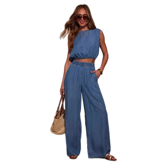 Damen Denim zwei-teiliges Set EB
