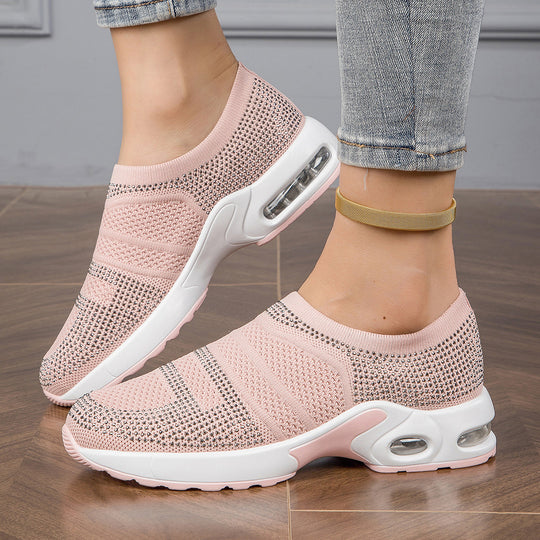 Damen Slip-On Sport-Sneaker mit atmungsaktivem Obermaterial und dämpfender Sohle EB