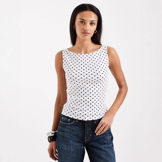 Damen Trägershirt mit verspieltem Polka-Dots-Muster EB