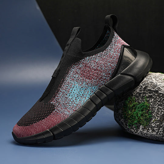 Damen Sportliche Slip-On Sneakers mit atmungsaktiver Strickoberfläche EB