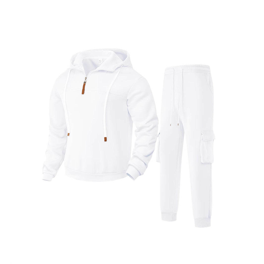 Herren nan zweiteiliges Sweatset mit Kapuze elastischem Bund und aufgesetzten Cargotaschen EB