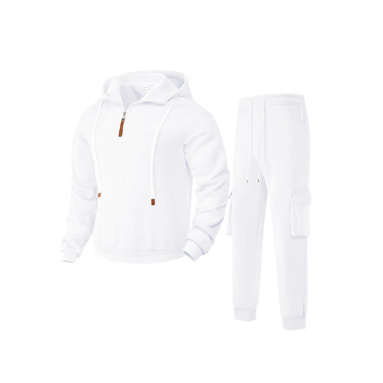 Herren nan zweiteiliges Sweatset mit Kapuze elastischem Bund und aufgesetzten Cargotaschen EB