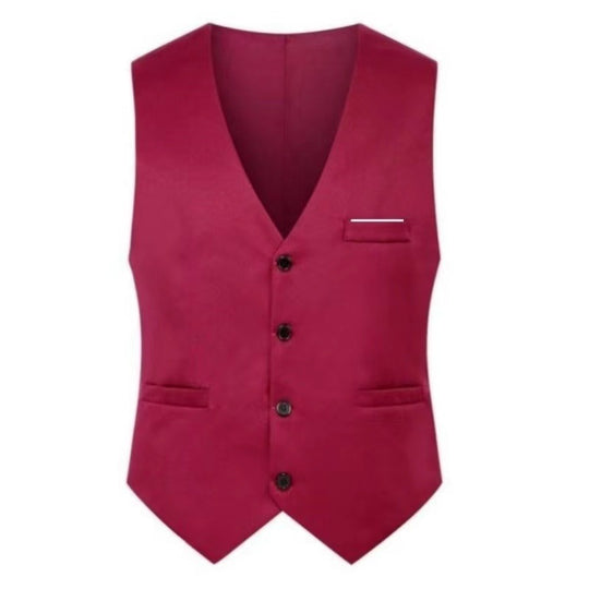 Herren nan elegante Satinweste mit V-Ausschnitt und schmal geschnittene Anzughose EB