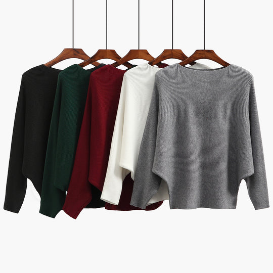 Damen Oversized Strickpullover mit raffiniertem Rippdesign und weitem Schnitt EB