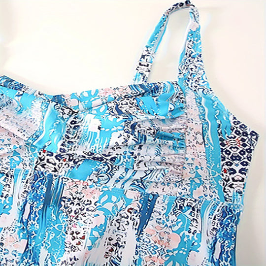 Damen Tankini-Oberteil mit modischem Schnitt und unterstützenden Raffungselementen EB