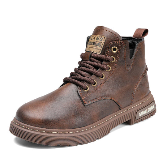 Damen hochwertige Leder Stiefeletten im lässigen Design EB