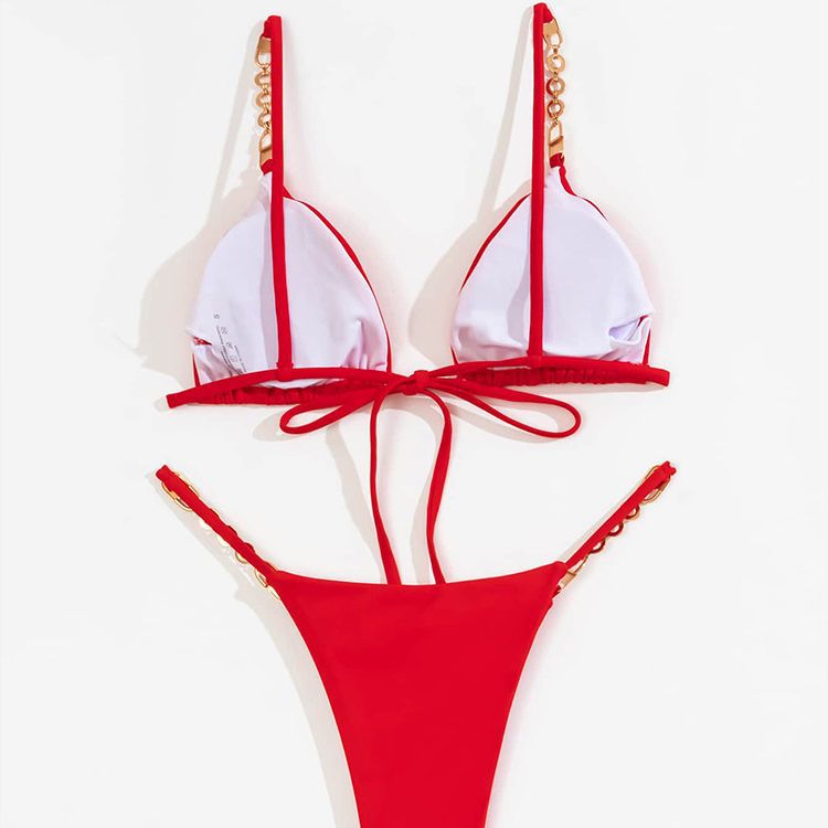 Damen Triangel-Bikini mit luxuriösen Kettenakzenten EB
