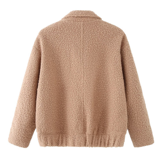 Damen kuschelige Teddyjacke im modernen Schnitt EB