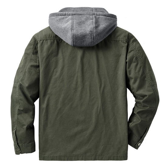 Herren vielseitige Übergangsjacke mit integrierter Kapuze und praktischen Taschen EB