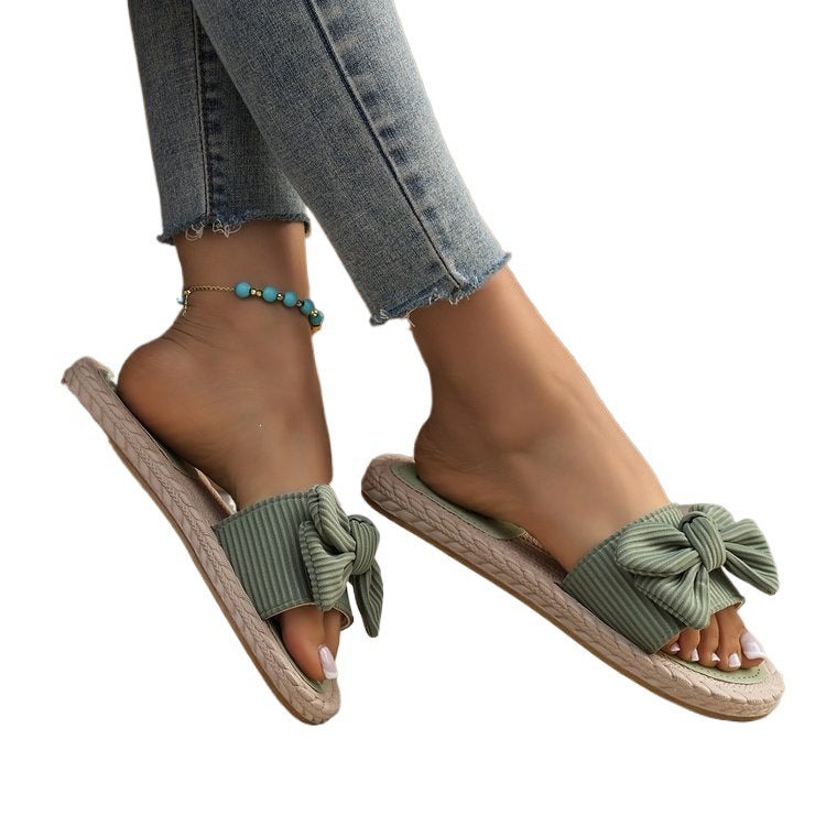 Damen modische Espadrilles mit dekorativem Schleifen-Detail EB