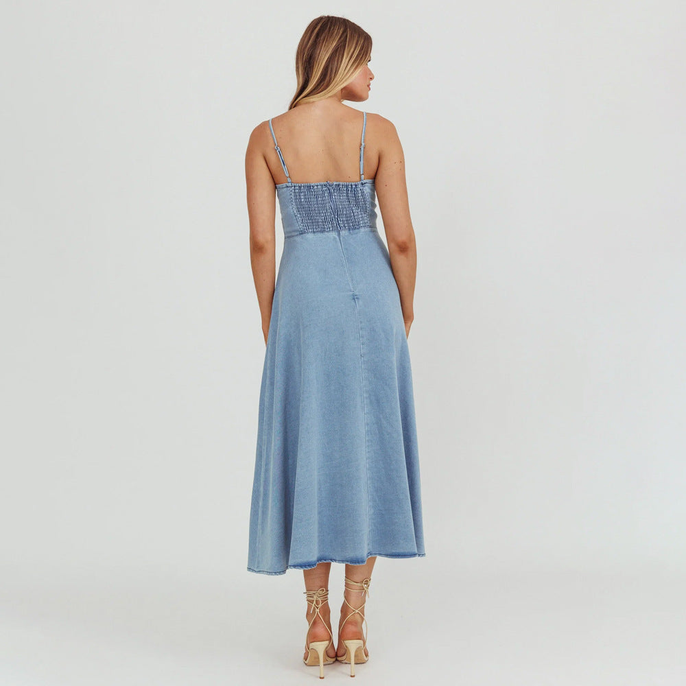 Damen Maxikleid mit zarter Korsett-Details EB
